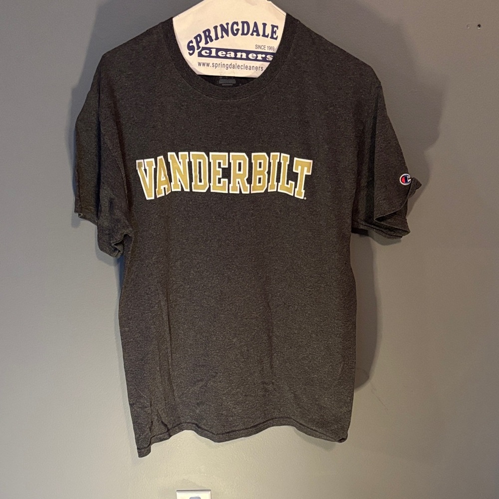 Champion mens Vanderbilt Graphic Tee - Charcoal with Gold & White